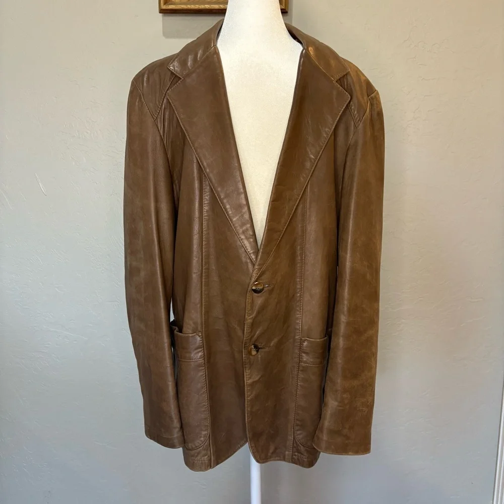 Remy Leather Fashions Blazer Jacket Made in USA • Size 42 • Genuine Leather